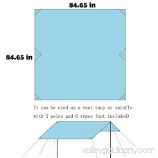 WEANAS 2-3-4 Person Outdoor Thickened Oxford Fabric Camping Shelter Tent Tarp Canopy Cover Tent Groundsheet Camping Blanket Mat (Blue (2 Person))